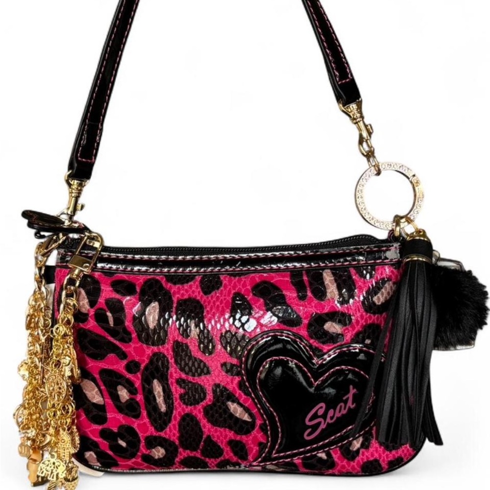 Pink/Black Leopard Print Mini Shoulder Bag 💋
